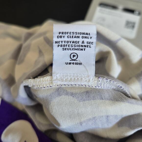 Diane von Furstenberg Reina Long Sleeve Dress Silk Purple Scroll Print Women 8 - Picture 11 of 12